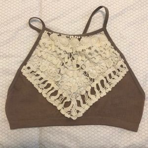 Brown lace bralette